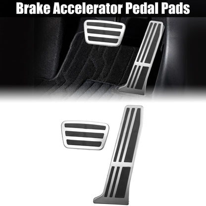 2 x Brake & Accelerator Foot Pedal Covers Non-Slip for Toyota Silver Tone