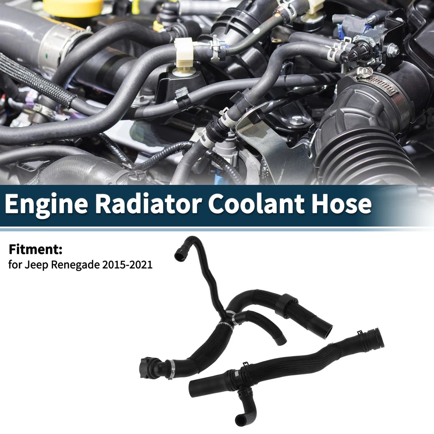 Water Pipes Engine Radiator Coolant Hose for Jeep Renegade (2015-2021)