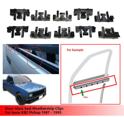 10 x Door Glass Seal Clips for Isuzu KBZ Ute(1987-1995)