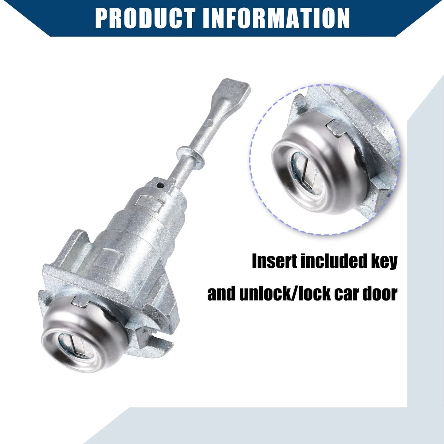 Front Left Door Lock Cylinder with 2 Keys for Hyundai Elantra (2006-2010)