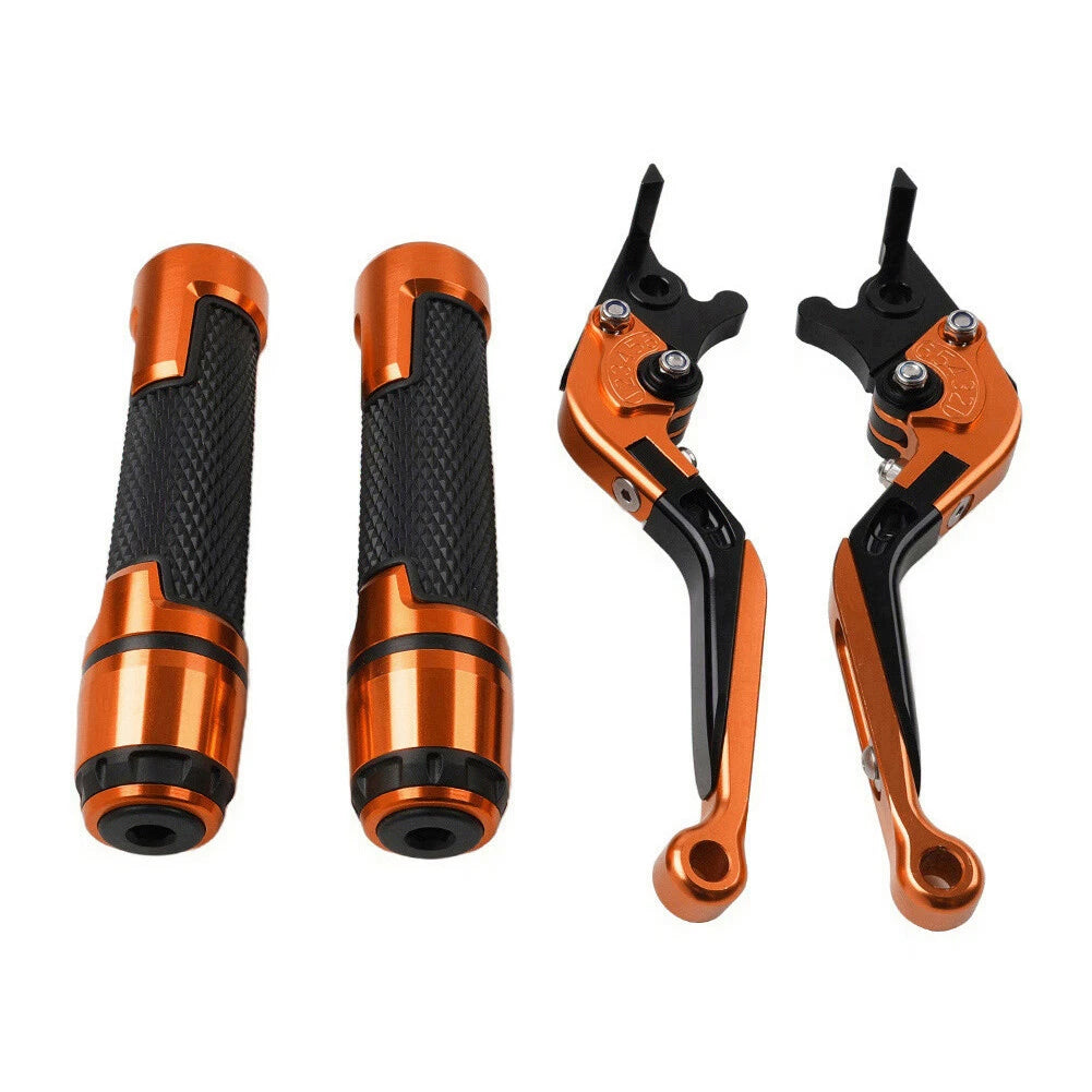 Orange Extendable Brake Clutch Levers Grips Set for Kawasaki ZZR1400 (2006-2019)