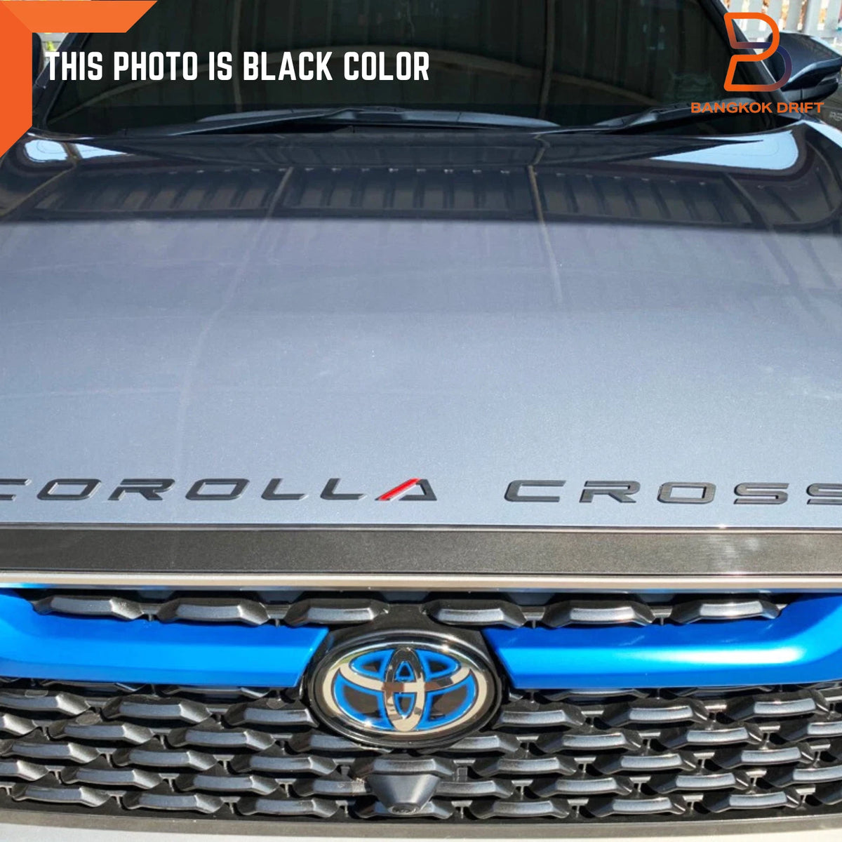 3D Acrylic Logo Emblem with Silver Red Trim for Toyota Corolla Cross (20-25)