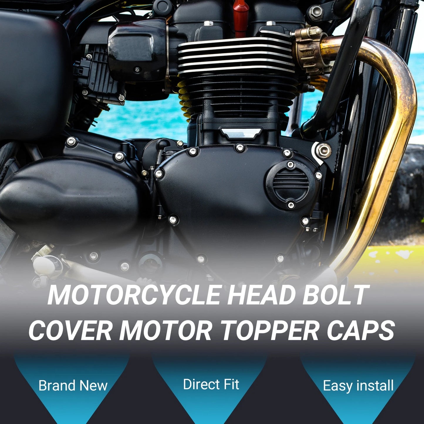 Bolt Cover Caps 9mm–12mm for Motorcycle Chrome Silver Tone 10 pcs