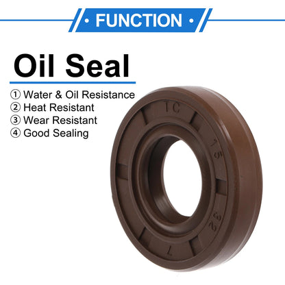 Oil Seal 15x32x7mm Brown 2 x Seal Ring FKM Rubber for Vehicle