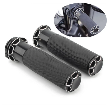 Black Handlebar Hand Grips for Harley Touring, Softail, Dyna
