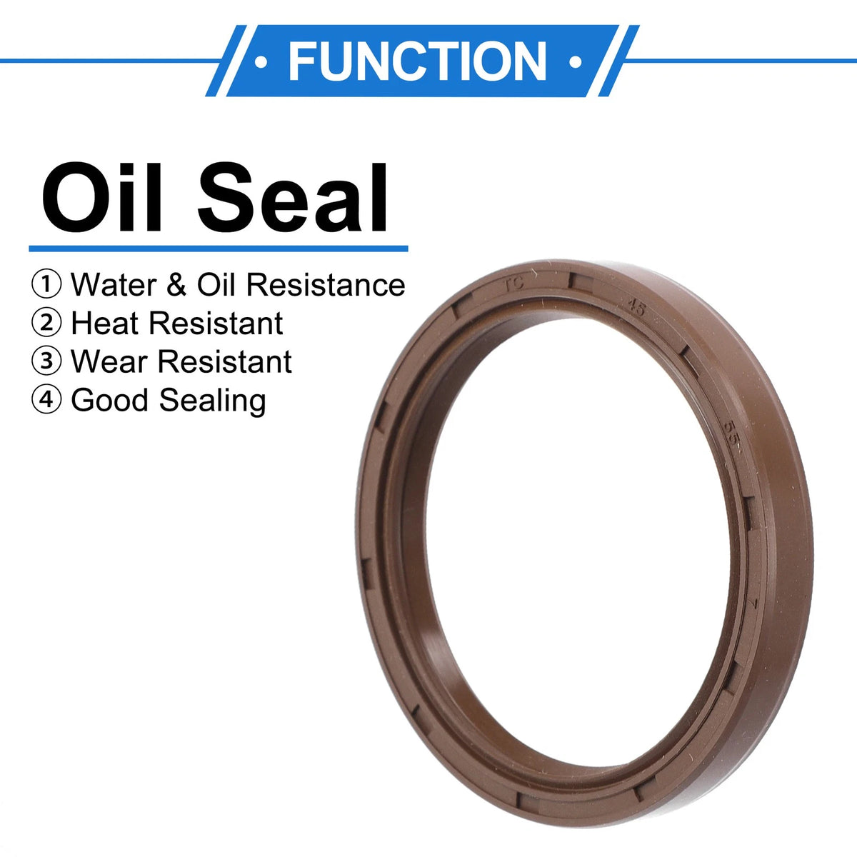 Oil Seal 45x55x7mm FKM Brown 2 x Pcs