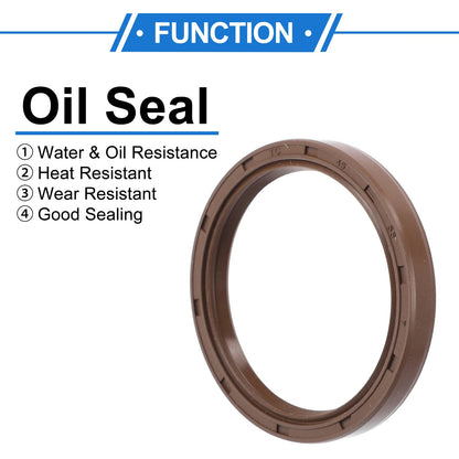 Oil Seal 45x55x7mm FKM Brown 2 x Pcs