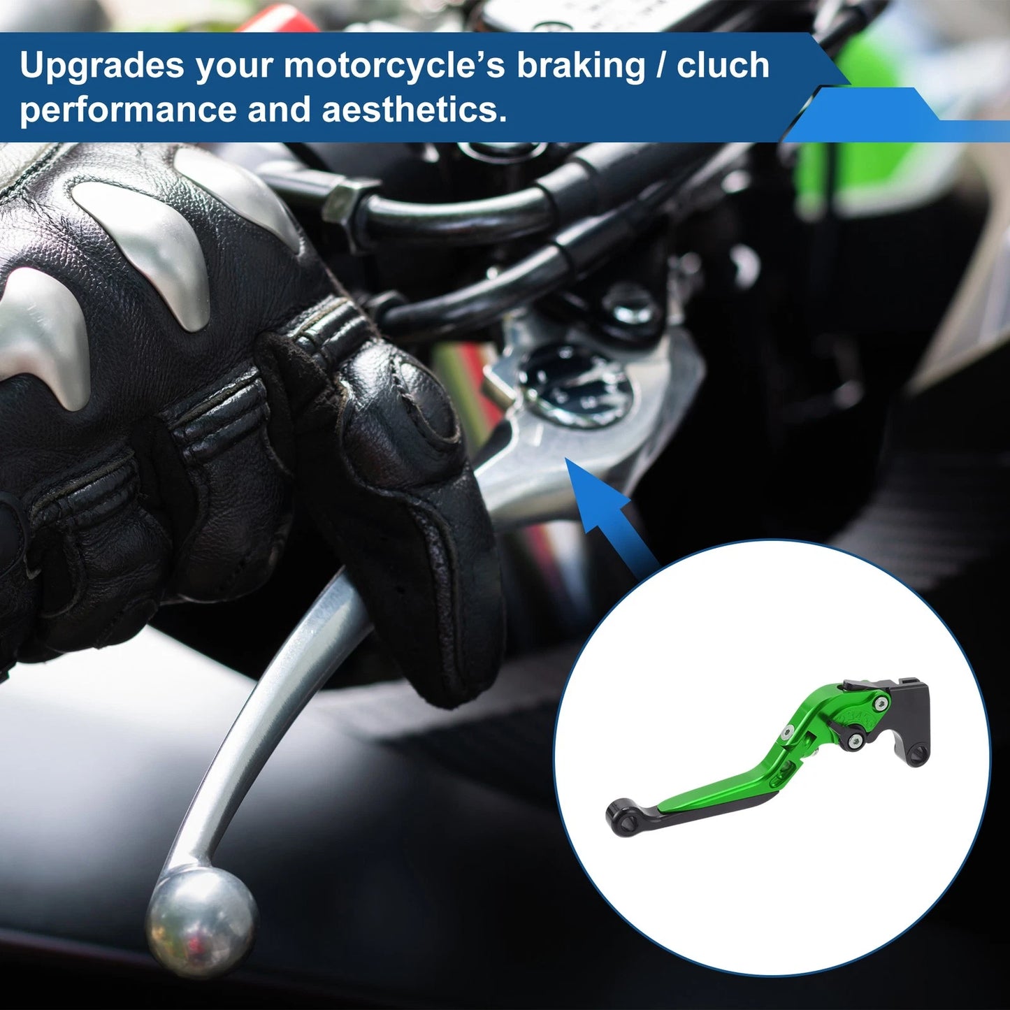 Adjustable Brake Clutch Levers for Yamaha YZF R1 Green Handle Black End