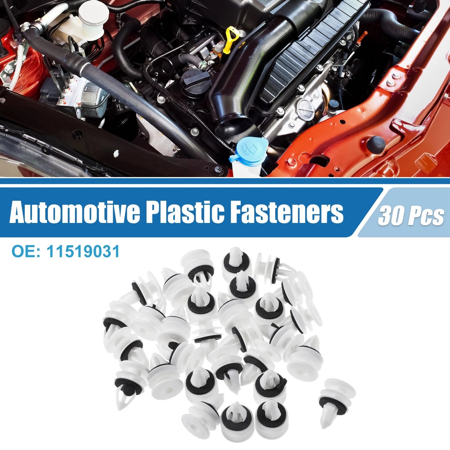 30 x Door Panel Clips for Chevrolet Plastic White Vehicle Clips
