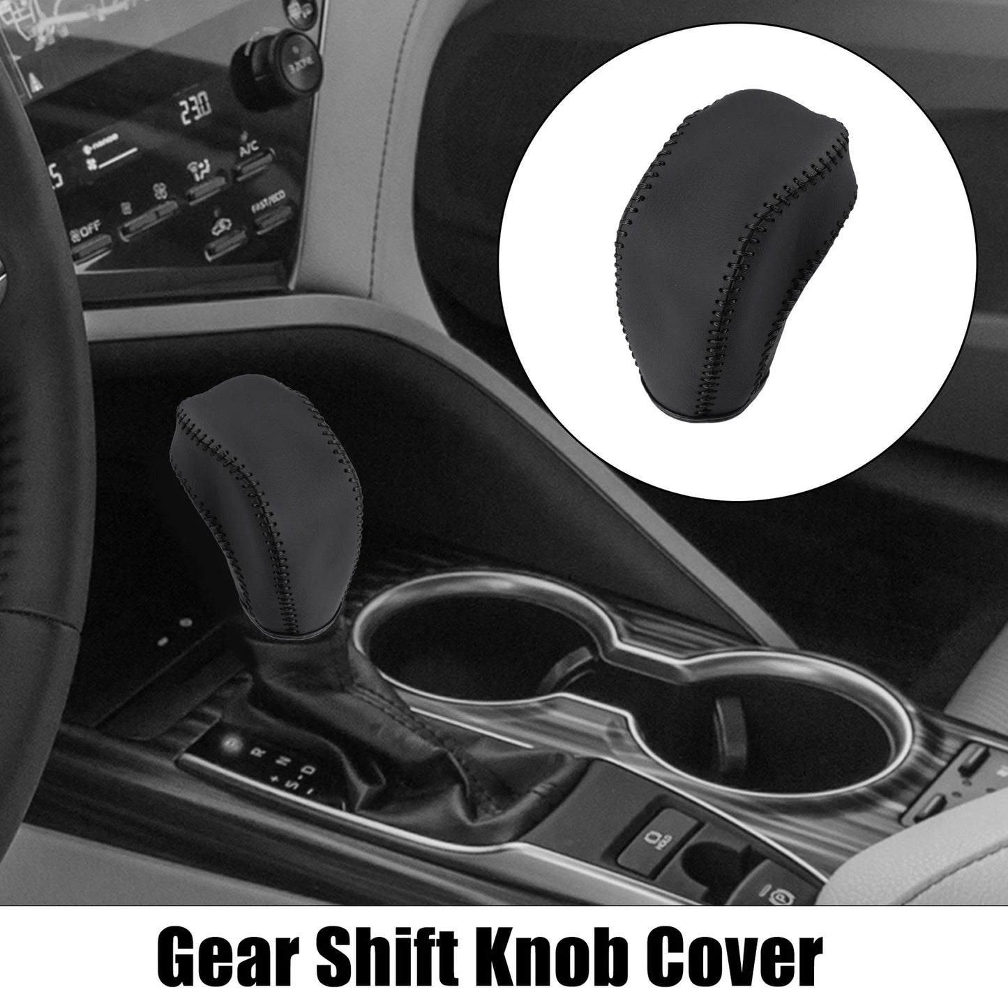 Black Faux Leather Gear Shift Knob Cover for Toyota Highlander (2001-2023)