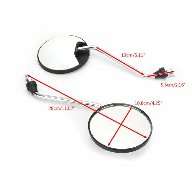 White Mirror Set for Universal Scooter M8 CW Thread (New) (F2)