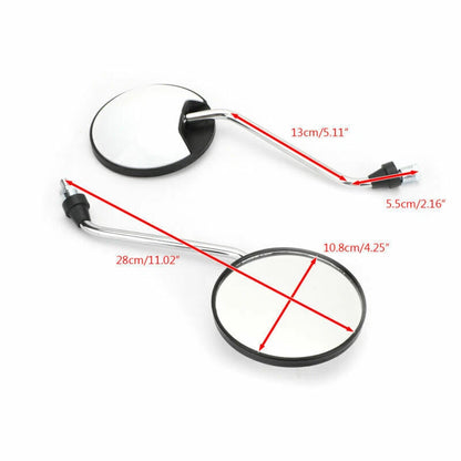 White Mirror Set for Universal Scooter M8 CW Thread (New) (F2)