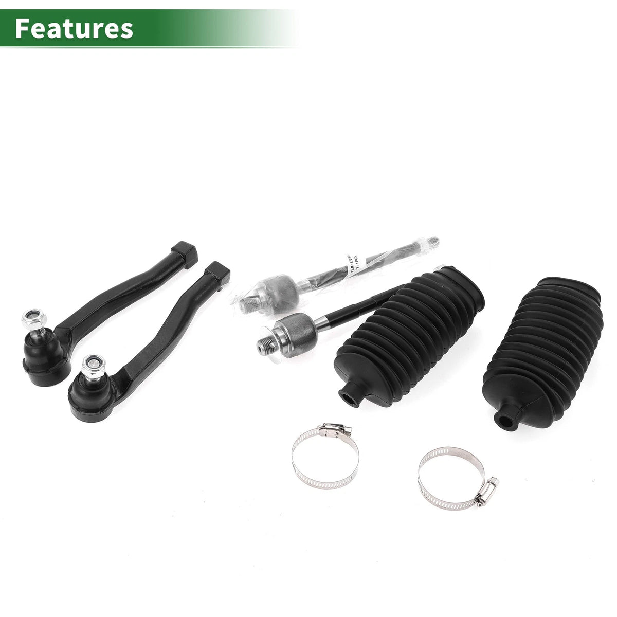6 Pcs Front Suspension Kit Tie Rod Ends & Boots for Suzuki Swift (2004-2010)