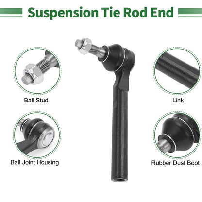 4 Pcs Front Suspension Kit Outer Tie Rod Ends Sway Bar Link for Jeep