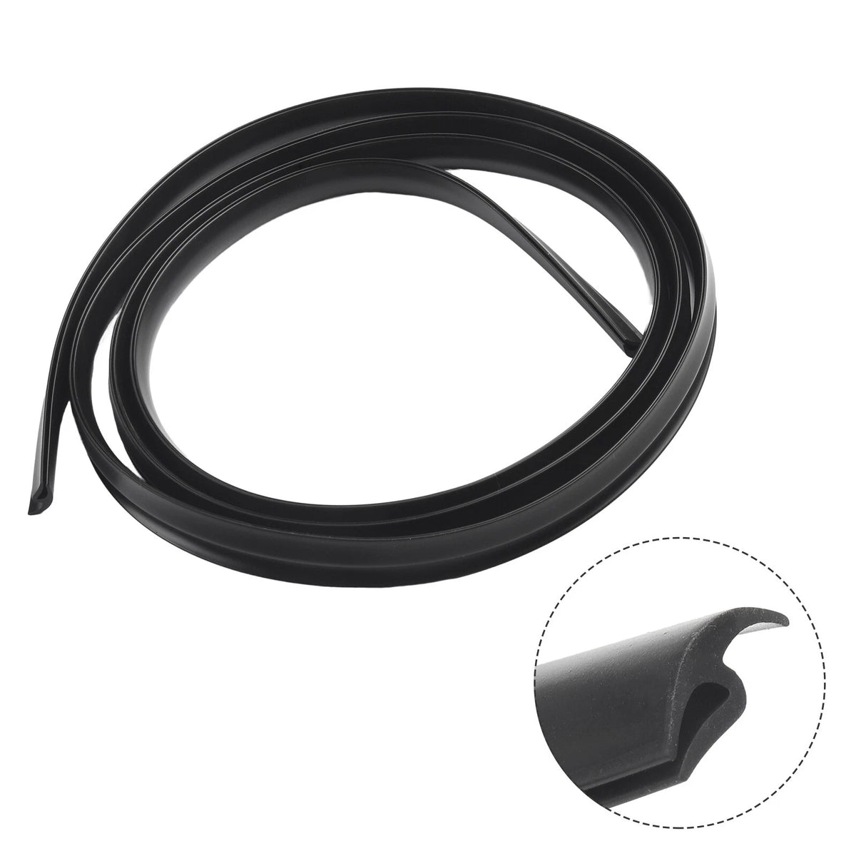 Seal Strip Trim 2m for Car Front-Windshield Sunroof Weatherstrip Rubber Black