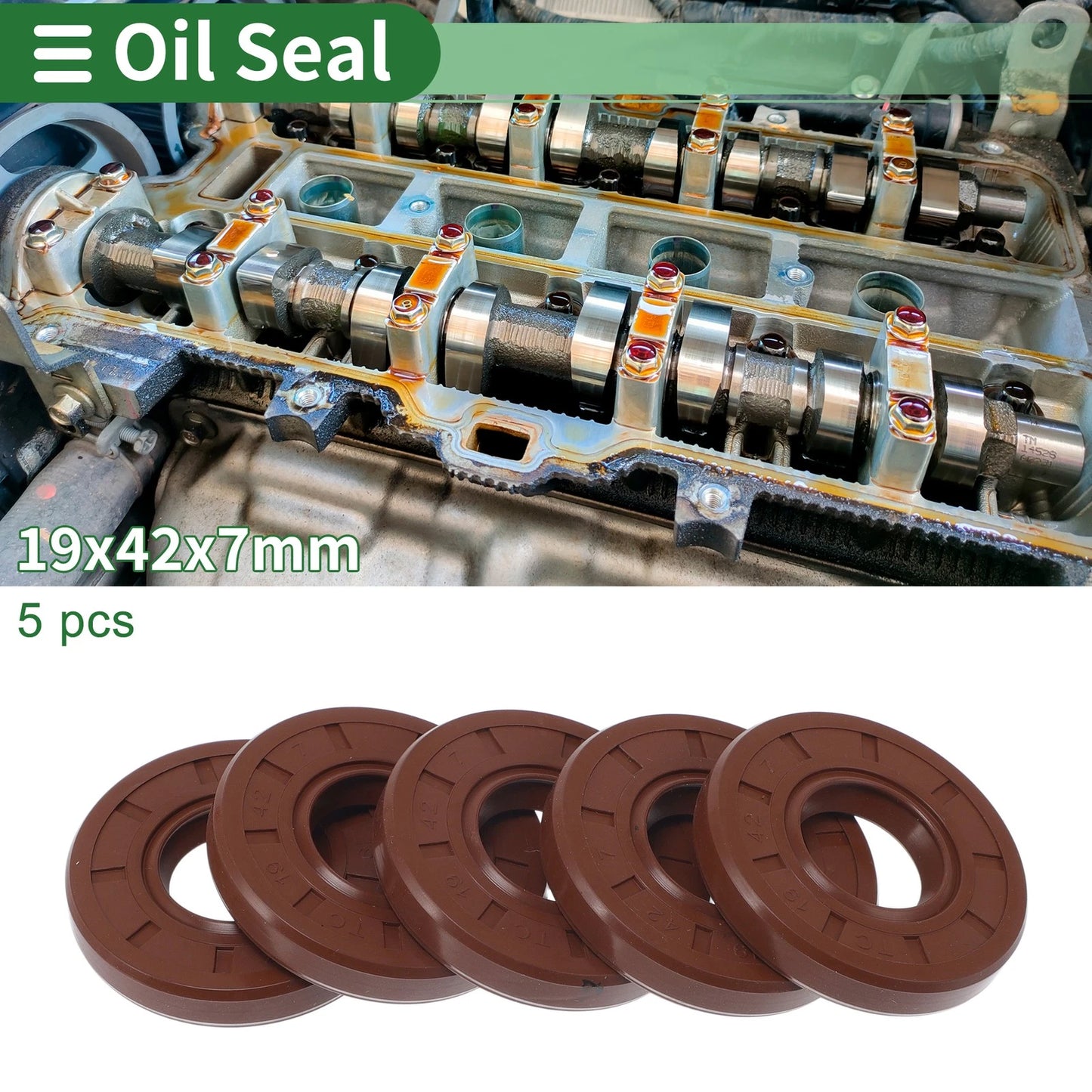 Oil Seal 19x42x7mm 5 Pcs Rotary Shaft Seal
