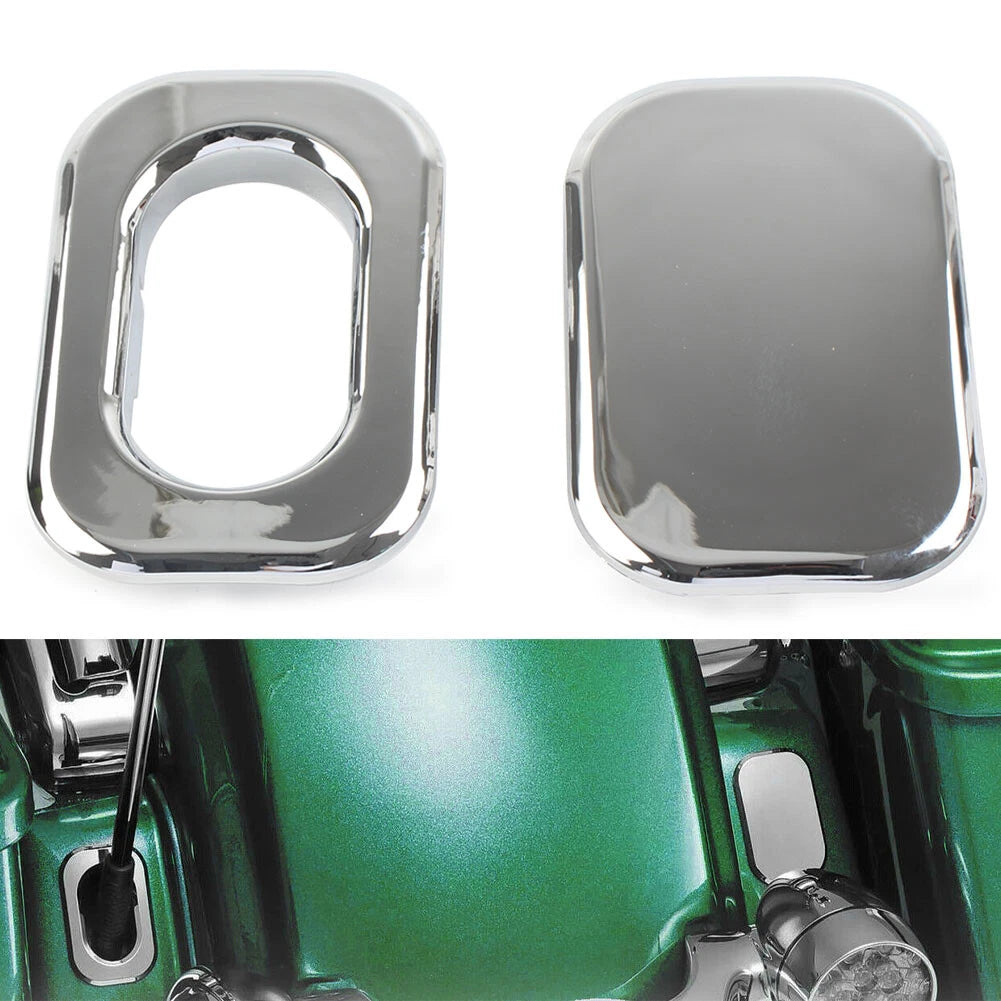Antenna Hole Accent Filler Cover for Harley Road Street Glide FLHR FLHX Chrome