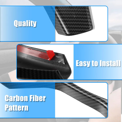 Carbon Fiber Pattern Black Steering Wheel Cover Trim for Mercedes Benz