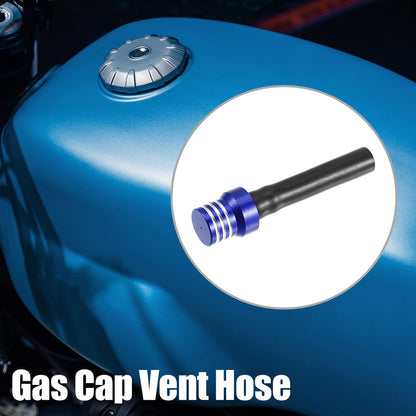 3 x Motorcycle Fuel Gas Tank Cap Tube Air Vent Breather Valve Hose Tube Blue