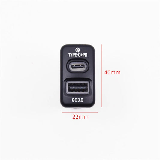 18W Type-C + QC3.0 Fast Car Charger for Toyota Highlander, FJ Cruiser, RAV4