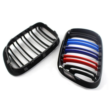 Gloss Black M-Color Dual Slat Kidney Grille for BMW X5 (2000–2003)
