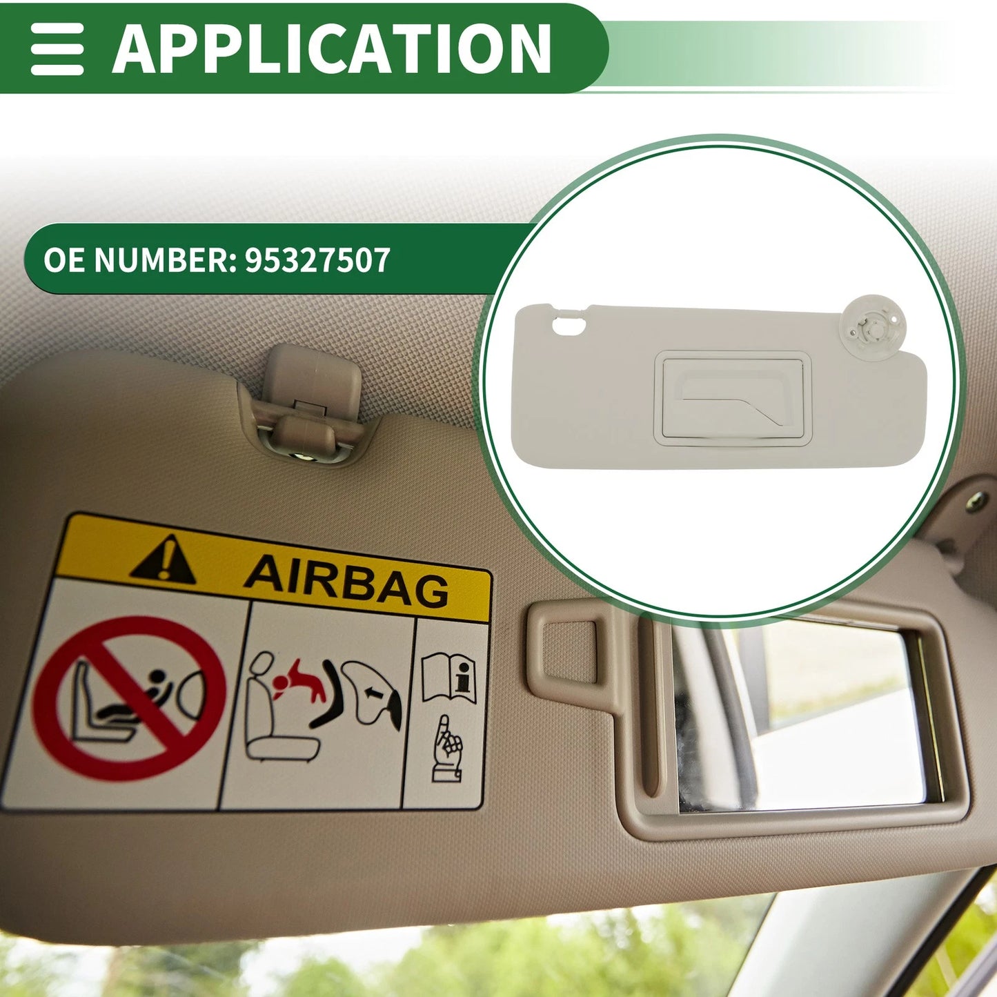 Right Sun Visor with Mirror for Chevrolet Sonic (2012-2016)