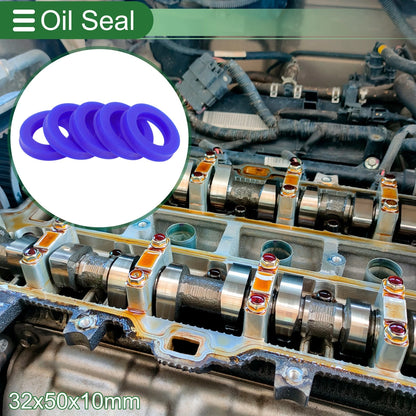 Oil Seal Seal Ring Rotary Shaft Seal TPU 32x50x10mm High Pressure Blue 5 Pcs