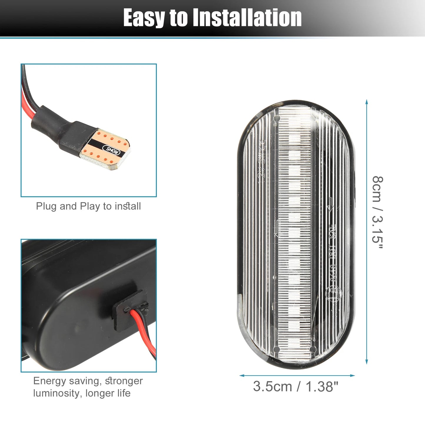 LED Side Marker Turn Signal Lights  Yellow for Ford (2004-2008)