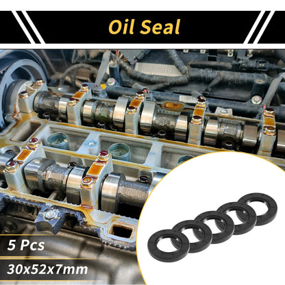 Oil Seal / 30x52x7mm / Seal Ring Rotary Shaft Seal NBR Rubber 5 Pcs for Make Model