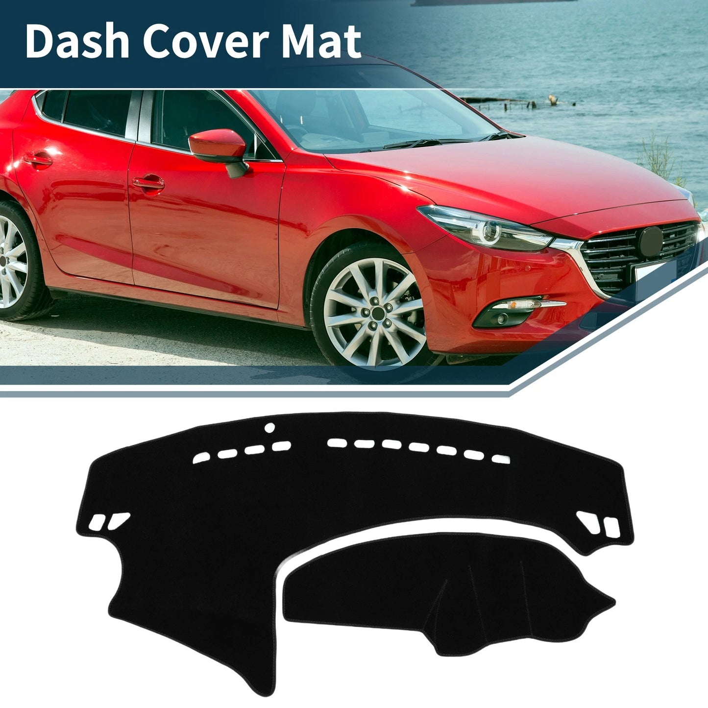 Dashboard Cover Mat for Mazda 3 Axela (2009-2013) Sun Protector Black