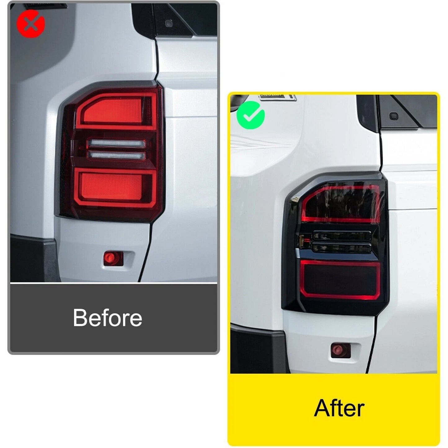 Smoked Black Tail Light Cover Trim for Toyota Land Cruiser Prado (2024-2025)