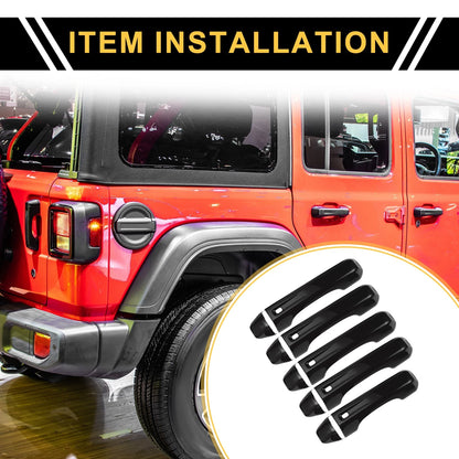 Door Tailgate Handle Cover for Jeep Wrangler JL JLU (2018-2022) Black