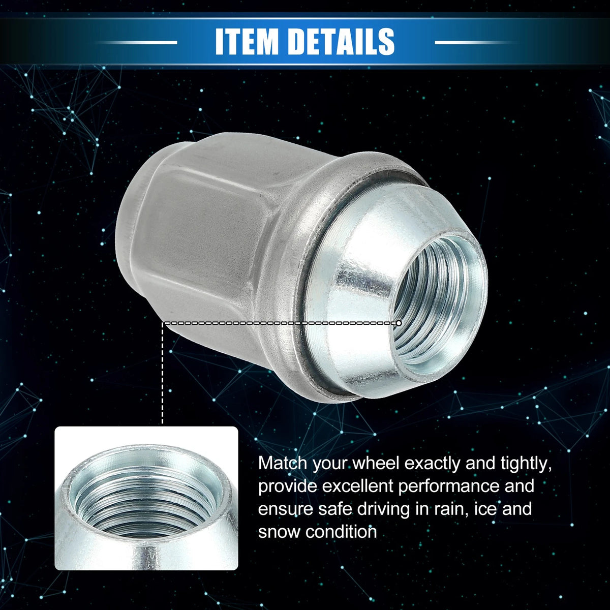 20 x Wheel Lug Nuts for Jeep Wrangler, Liberty, Dodge Challenger (2007-2023)