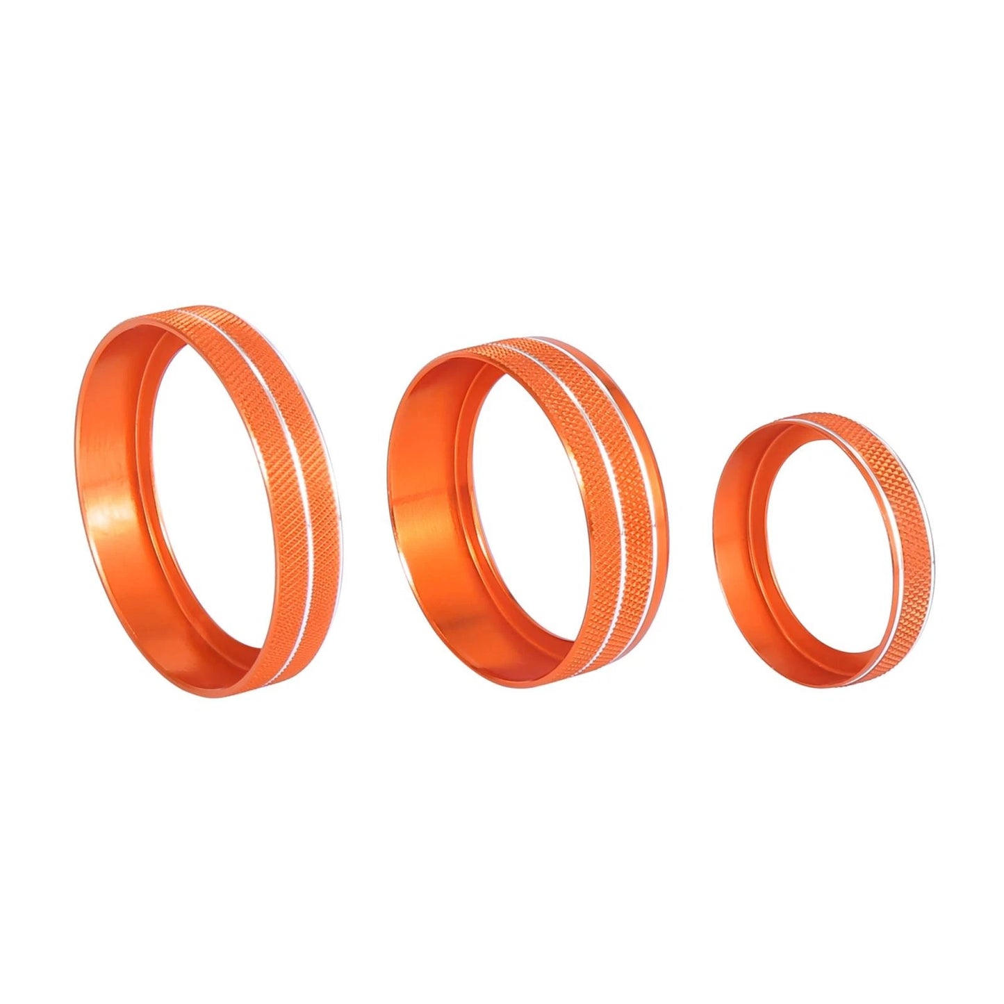 6 x Orange Aluminium Alloy Knob Trim Rings for Ford F150 (2016-2020)