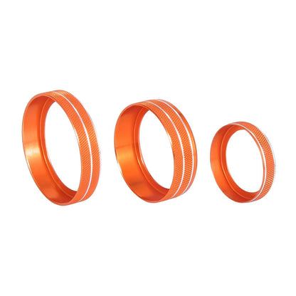 6 x Orange Aluminium Alloy Knob Trim Rings for Ford F150 (2016-2020)