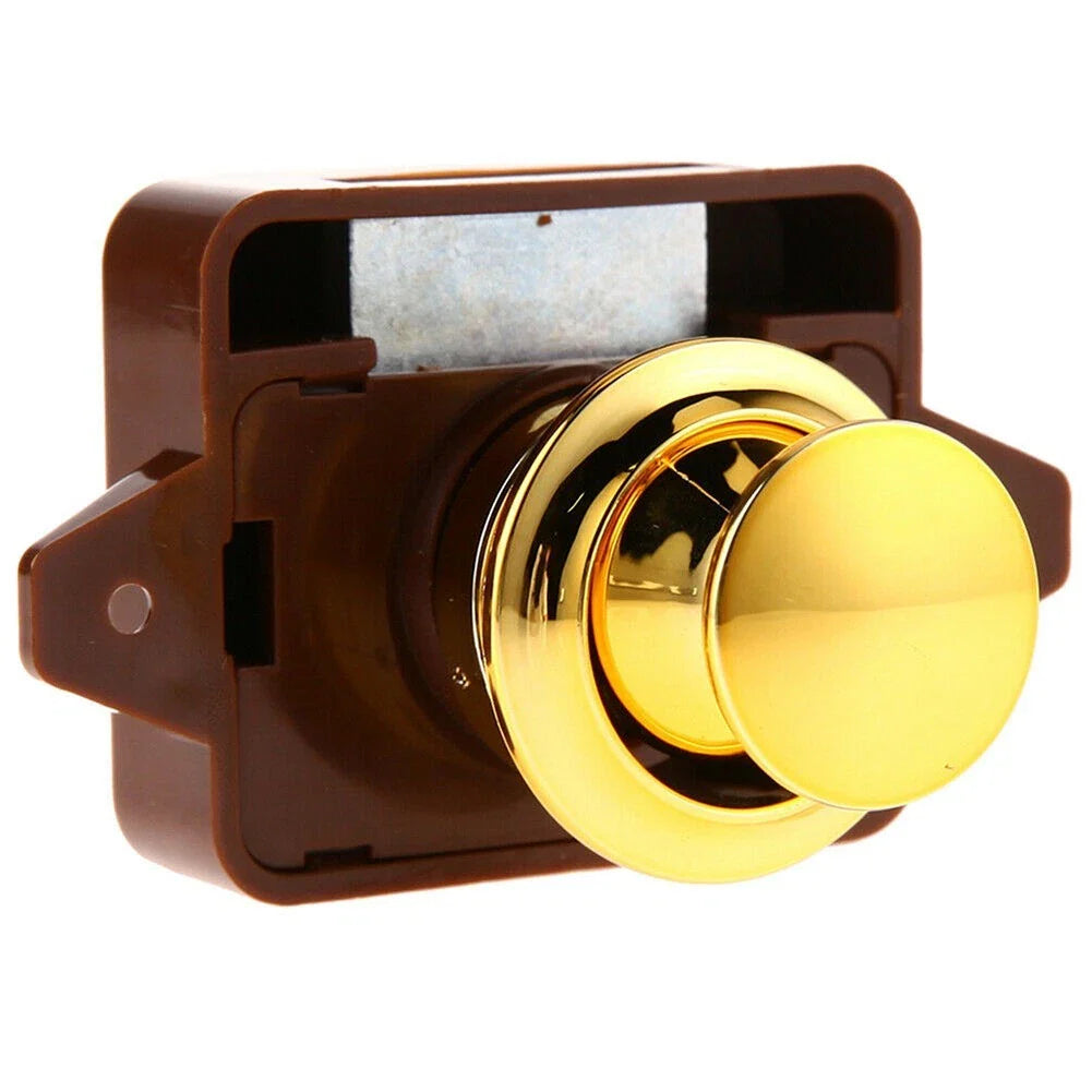 Convenient Push Button Lock for Cabinet Doors in Boats/RVs, Sleek Design