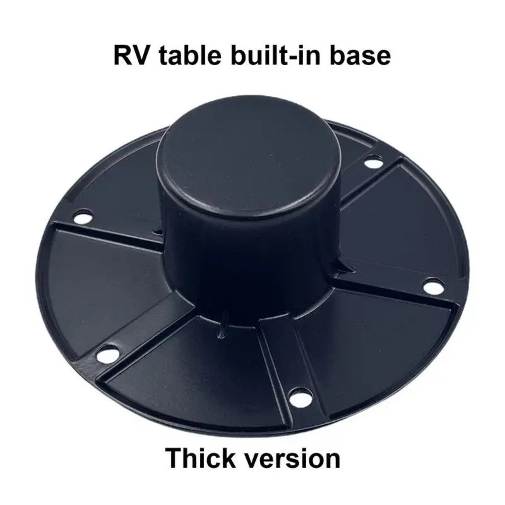 Black Aluminum Table Leg Base for RV Boat with Round Flush Mount Design