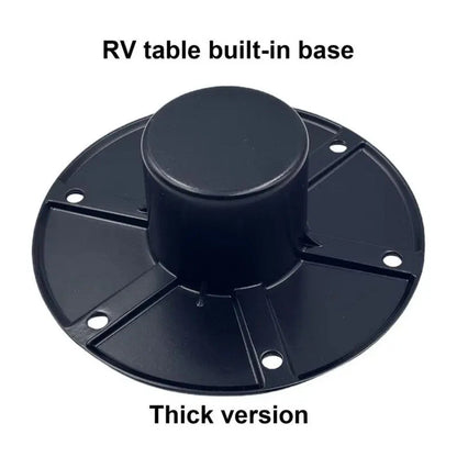 Black Aluminum Table Leg Base for RV Boat with Round Flush Mount Design