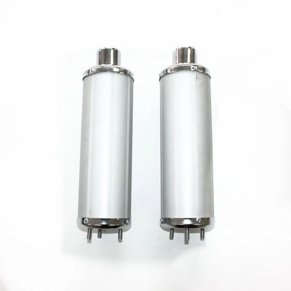 Twin Exhaust Pipe & Silver Alloy Mufflers for 110cc Dinosaur Style Quad ATV
