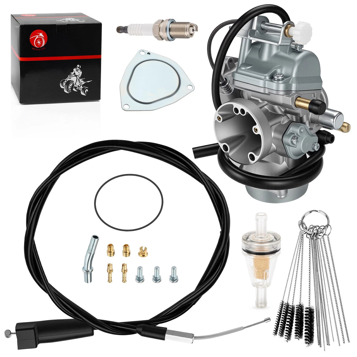 Carburetor & Throttle Cable Kit for Suzuki Ozark 250 2x4 LT-F250 (2002–2007)