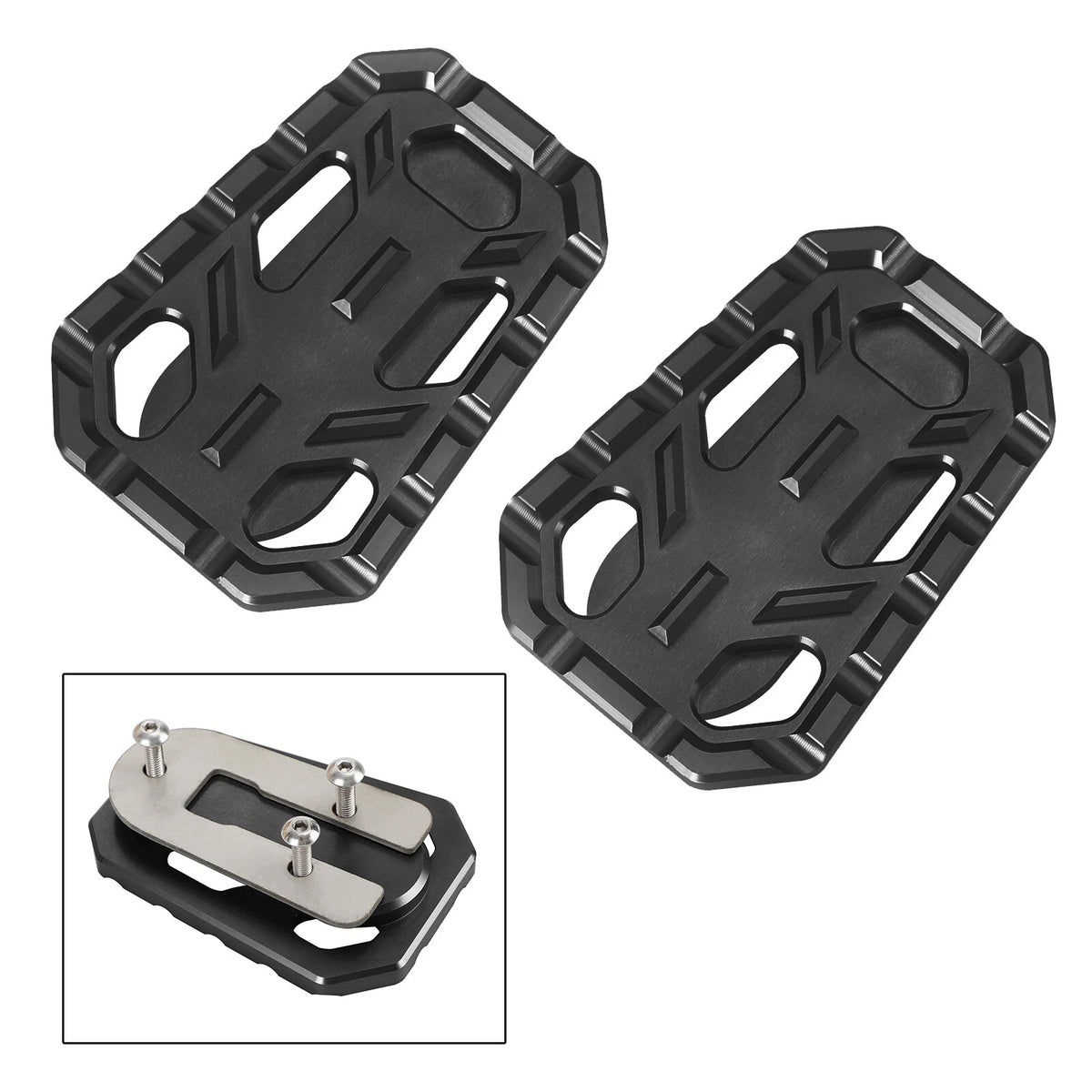 Enlarged Foot Pegs 2 x Black for Triumph Scrambler Tiger (2016-2023)
