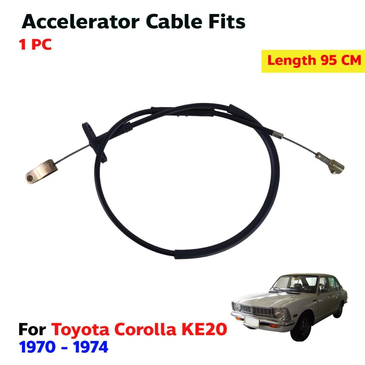 Accelerator Cable Fits Toyota Corolla KE20 KE25 Base Coupe Sedan 1970-74 New D06