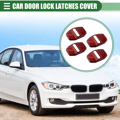 4 x Car Door Latch Lock Cover Protector for BMW 1 Series 2 Series X5 Red