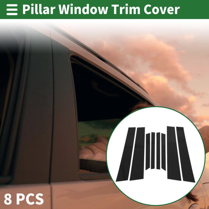 8 Pcs Door Pillar Window Trim for BMW X6 (2015-2019) Black