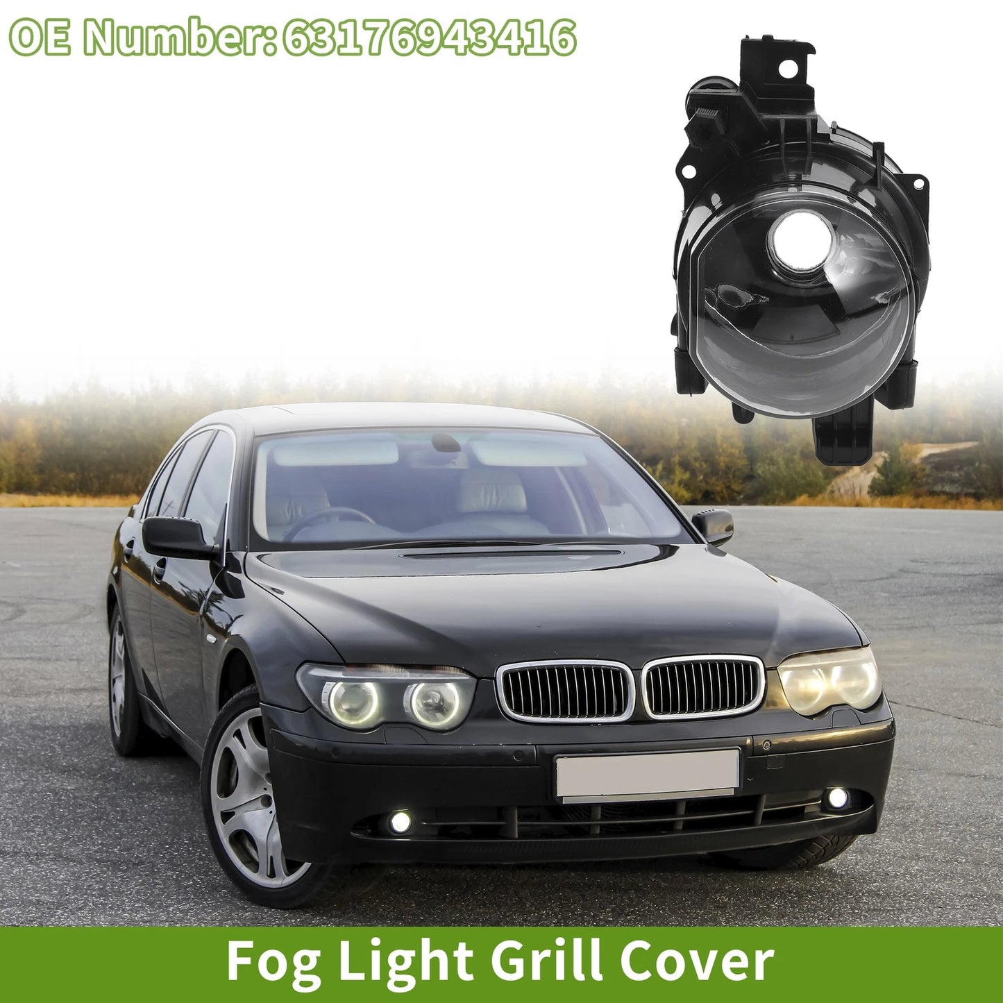 1 Pc Left Fog Light Grill for BMW 7 Series (2002-2008)