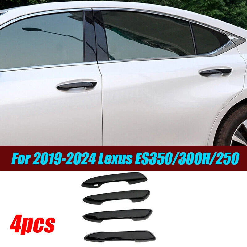 4 x Gloss Black Outer Door Handle Cover Trim for Lexus ES (2019–2024)