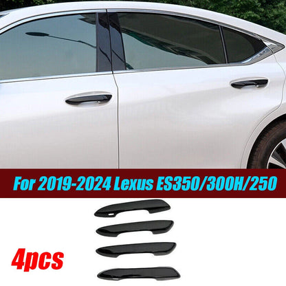 4 x Gloss Black Outer Door Handle Cover Trim for Lexus ES (2019–2024)