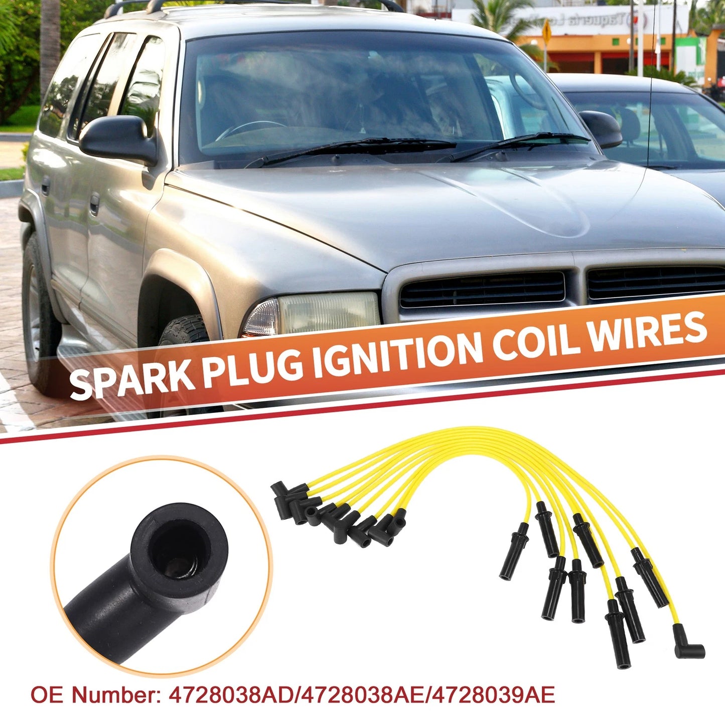 9 x Spark Plug Wire Ignition Coil Cable for Dodge B150 (1992-1994)
