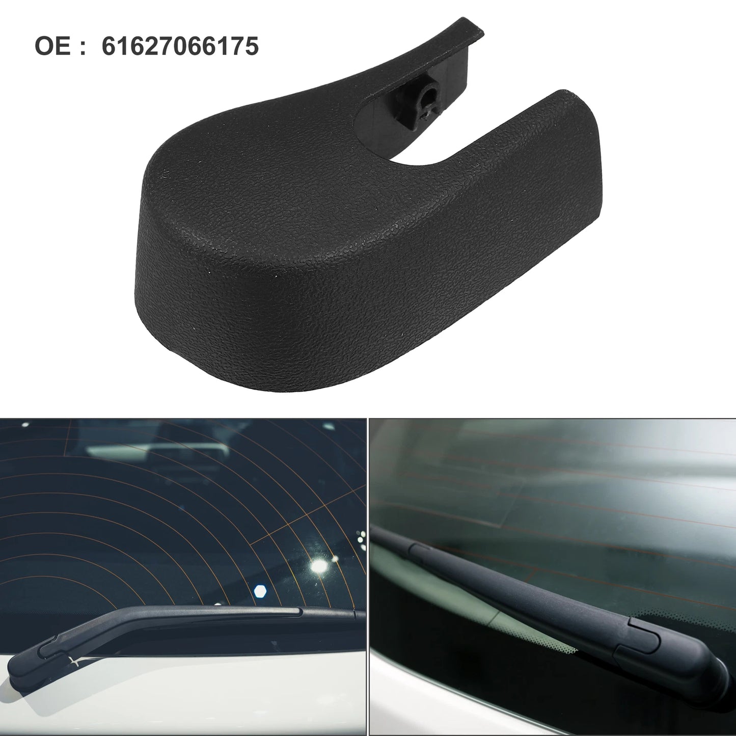 Rear Windshield Wiper Arm Nut Cover for BMW 535xi (2008-2010) - Black