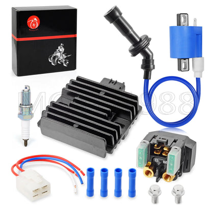 Ignition Coil Relay Regulator Spark Plugs for YAMAHA Grizzly 660 (2002–2008)